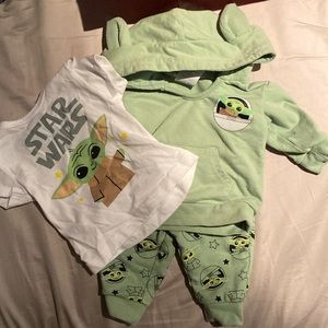 Baby yoda track suit with matching tee